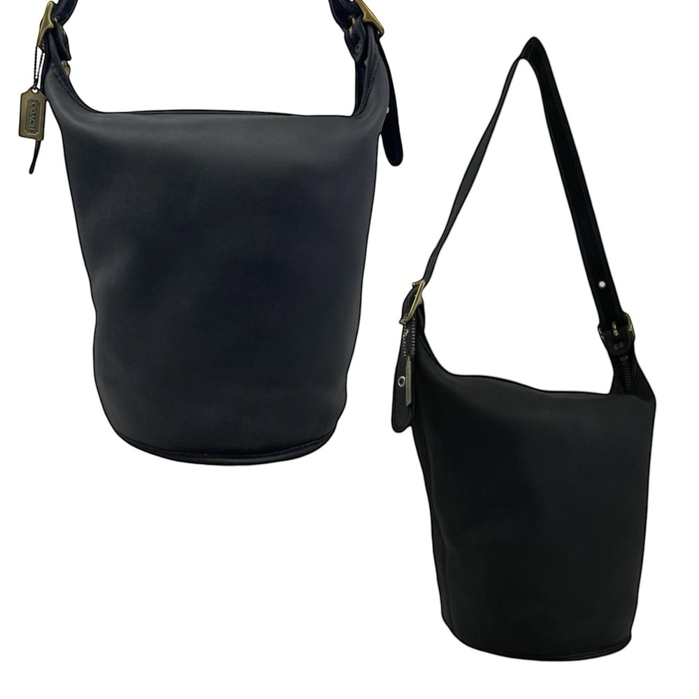 Vintage 90s COACH 9085 Bonnie Cashin XL Leather Duffle Bucket Bag Handbag USA